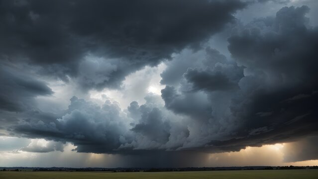 A dramatic sky with storm clouds rolling in