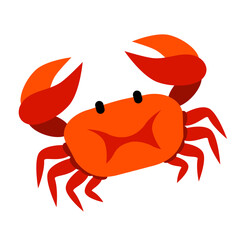 Flat red crab raise its pincers