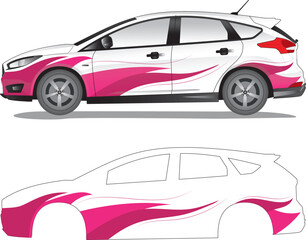 Racing car decal vector illustration