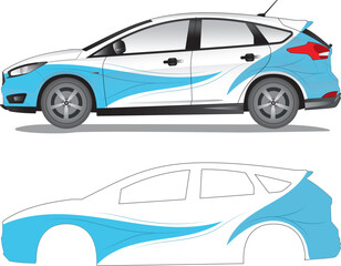 Racing car decal vector illustration