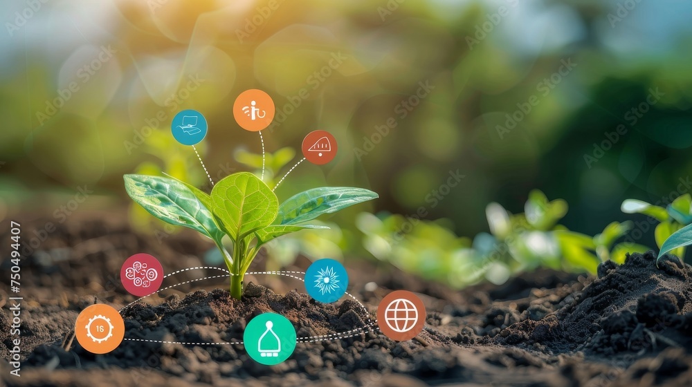 Aufkleber sdgs. sustainable development goals. concept of environmental technology...