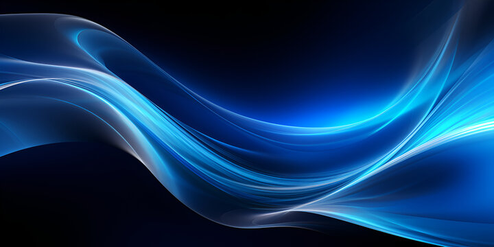 Captivating Blue Waves and Lines , Modern Futuristic Background, Abstract Artwork  generative AI