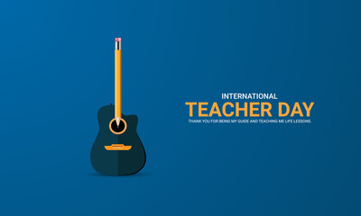 Happy Teachers Day. Creative  Design for banner poster, 3D Illustration