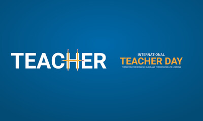 Happy Teachers Day. Creative  Design for banner poster, 3D Illustration