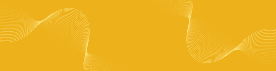 Abstract background with waves for banner. Web banner size. Vector background with lines. Element for design isolated. Orange gradient. Yellow color. Spring, summer. Sun, nature