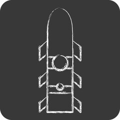 Icon Rocket. related to Weapons symbol. chalk Style. simple design editable. simple illustration