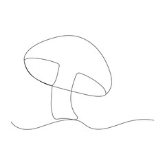 Mushroom    continuous one line drawing of outline vector illustration
