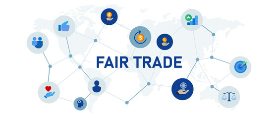 icon fair trade for business commerce financial partnership producer market sale