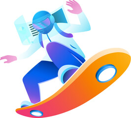 Metaverse World Man on Flying Hover Board © Rolling Stones