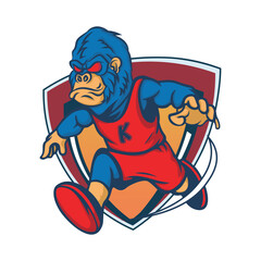 Gorilla Mascot Logo Sport