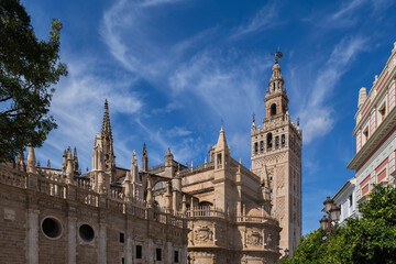 Fototapeta na wymiar Seville Cathedral And Giralda Bell Tower
