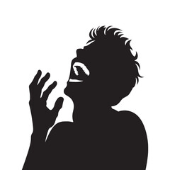 Glee Echoes: Vector Laughing Person Silhouette - Capturing Joyful Reactions in Expressive Form with Delightful Charm. laughing person vector, laughing person Illustration.