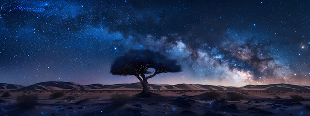 Glowing Solitude: The Bioluminescent Oasis of the Desert
