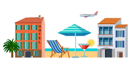 mediterranean vacation vector illustration