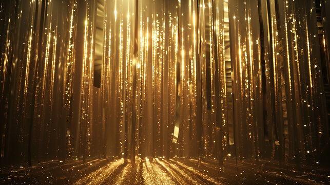 gold foil strip curtain backdrop, photobooth background