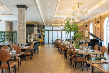 Interior of a modern hotel cafe bar restaurant