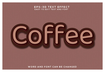 Coffee 3d text effect and colorful effect.