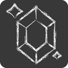 Icon Crystal. related to Magic symbol. chalk Style. simple design editable. simple illustration