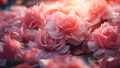 pink rose petals close-up. beautiful delicate romantic background with flower petals. - obrazy, fototapety, plakaty