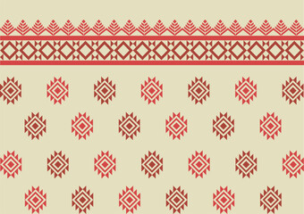 Ethnic geometric pattern design for background or wallpaper. vector illustration,motive fabric,minimal style for fabric,thai silk,pattern for textile and design