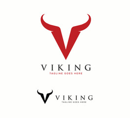 Letter V Viking logo letter V logo design