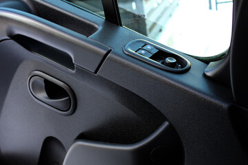 Caro Van Car door trim with windows control. Truck car Inside Door Handle Interior. Door black...