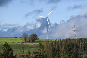 Eoliennes Belgique Wallonie environnement energie planète ciel