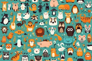 Funny Animal Vector illustration Icon Set