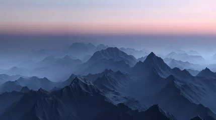 Foto op Canvas Mountains at dusk blur. Dark mountains landscape rocky © khan