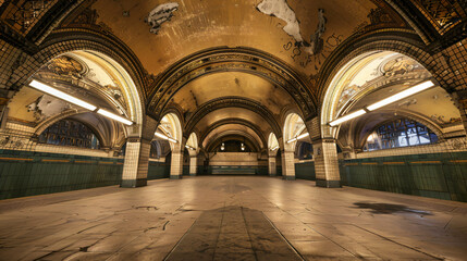 New York City Underground  Station of High Street a - obrazy, fototapety, plakaty
