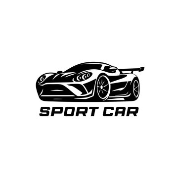 simple logo car vector white background