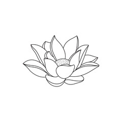 Hand drawn Kids drawing Cartoon Vector illustration jasmine flower icon Isolated on White Background