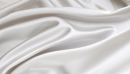 Drapery of white satin for background; silk fabric with an abstract