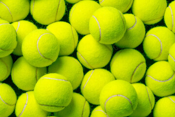 Background of lots of vibrant tennis balls