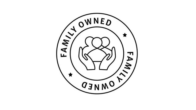 Family owned business seal, multi-generational emblem, circular legacy badge, certified family enterprise, family owned business.