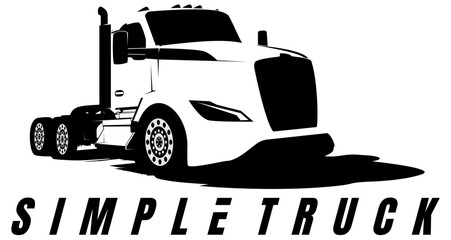 semi truck head black and white design vector suitable for logo sticker industral bussiness etc		