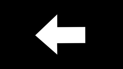 Left or back directional white arrows on black background