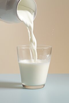 pour milk into a glass