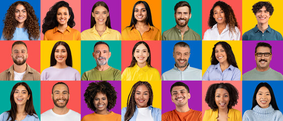 A vibrant collage of diverse individuals, each with a unique style and personality - Powered by Adobe