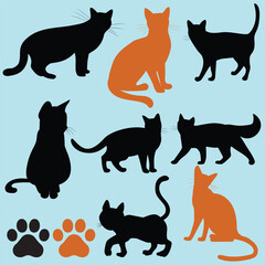 cat silhouette illustration Animal pet vector