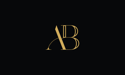 AB, BA, A, B, Abstract Letters Logo Monogram