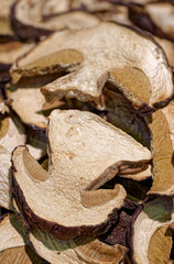 Dried sliced porcini mushrooms