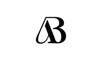 AB, BA, A, B, Abstract Letters Logo Monogram - obrazy, fototapety, plakaty