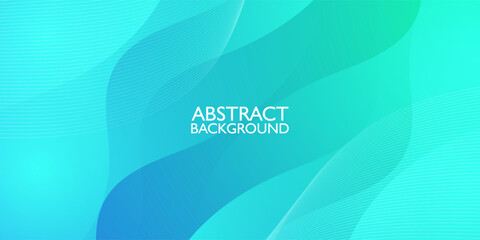 Abstract colorful blue and green gradient wave illustration background with simple line pattern. Cool design. Eps10 vector