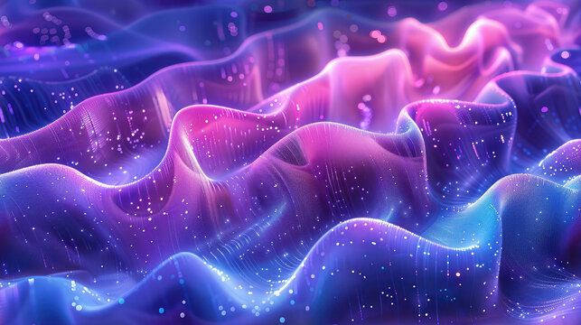 Abstract creative background. Abstract shapes, flowing, swirling, ideal for the phone screensaver in purple, blue, 3d effect wave