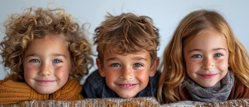 An image of cute little kids against a white background