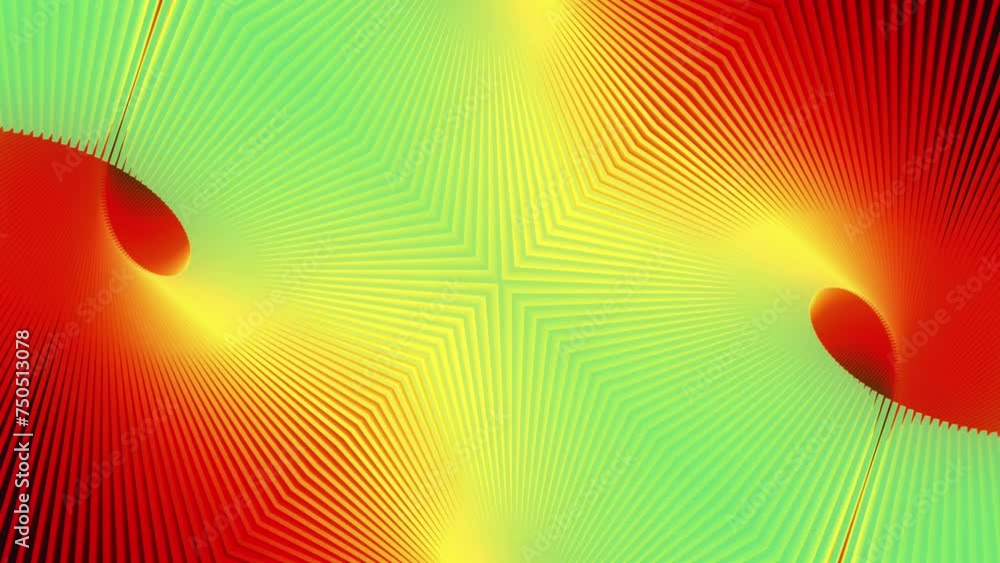 Poster Colorful abstract geometric seamless loop animation. 3d rendering 4K