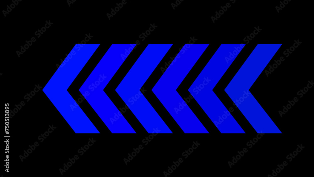 Poster blue arrows indicate the direction of the overlay layer. swipe left navigation. blinking arrows: the