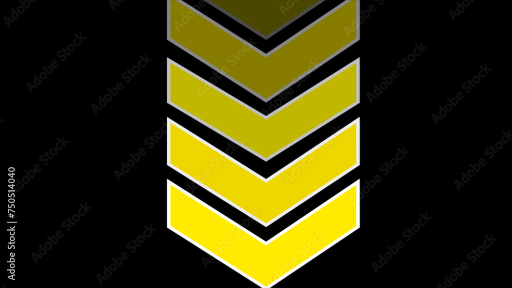 Poster yellow arrows indicate the direction of the overlay layer. swipe down navigation. blinking arrows: t
