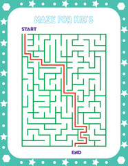 Maze for kids illustration